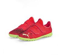 PUMA Scarpe da Calcio Unisex Future Z 4.4 TT V Jr, Fiery Coral Fizzy Leggero Puma Nero Salmone, 38.5 EU