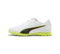 PUMA Scarpe da Calcio Unisex King 20 Play TT, Colore Bianco incandescente Rosso e Giallo, Numero 40, Puma Bianco Incandescente Rosso Giallo Alert, 40.5 EU