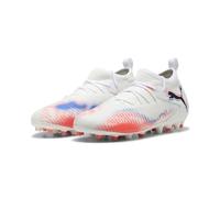 Puma Scarpe da Calcio Unisex per Bambini, Future 8 Match MG JrSoccer, Puma Bianco Puma Nero Rosso Brillante, 35 EU