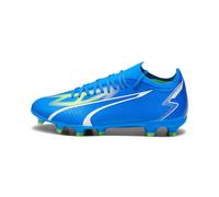 PUMA Scarpe da Calcio Unisex Ultra Match Fg/AG, Ultra Blue PUMA White PRO Green, 45 EU