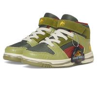 PUMA Scarpe da ginnastica unisex da bambino, con chiusura a strappo, modello Mid Jurassic World, Verde Moss-mars Rosso-giallo Sizzle, 1.5 Little Kid