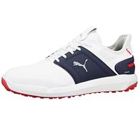 PUMA Scarpe da Golf Ignite Elevate da Uomo 44 White Silver Navy Metallic Blue
