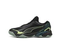PUMA Solarstrike 4, Scarpe da Ginnastica per Ambienti Interni Unisex-Adulto, Nero Verde Terreno Fizzy Light Muschio Chiaro, 39 EU