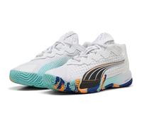 Puma Scarpe da Tennis Unisex Nova Elite, Puma White Puma Black Vivid Blue Heat Fire, 39 EU