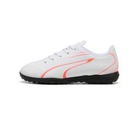 PUMA Scarpe unisex per bambini Vitoria Tt Jr Soccer Shoe, Puma White Glowing Red, 33 EU