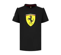 PUMA Scuderia Ferrari F1 Maglietta Bambino con Grande Logo Scudetto - Nero - Taglia: 140