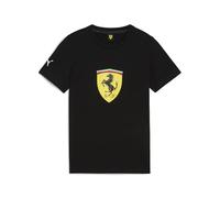 PUMA Scuderia Ferrari - Maglietta per ragazzi con scuderia Ferrari HP Race colorato con grande scudo, Nero, 176