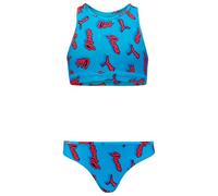 PUMA Set Bikini Stampato da Ragazza, Blu/Arancione, 128