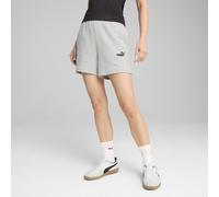 PUMA Shorts a vita alta con logo piccolo Essentials N. 1 5” da donna, Abbigliamento, Grigio, S S