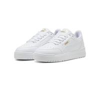 PUMA Shuffle Downtown Lo Jr - Sneaker Unisex per Bambini, Puma Bianco PUMA Bianco PUMA Oro, 35.5 EU
