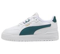 PUMA Shuffle Downtown Lo JR Sneaker, White-Emerald Ice Gold, 3.5 UK, Puma Smeraldo Bianco Ice PUMA Gold, 36 EU