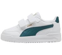 PUMA Shuffle Downtown Lo V PS Sneaker, White-Emerald Ice Gold, 42 EU Bambino, Puma Smeraldo Bianco Ice PUMA Gold, 30 EU