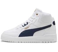 PUMA Shuffle Downtown Mid, Scarpe da Ginnastica Unisex-Adulto, Bianco Navy Oro, 36 EU