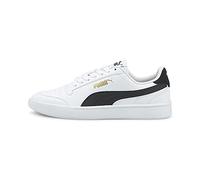 PUMA Shuffle Jr, Scarpe da Ginnastica, Bianco White Black Team Gold, 38.5 EU