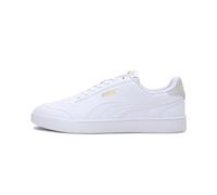 PUMA Unisex Puma Shuffle Sneakers, Puma White-Puma White-Puma Team Gold, 41 EU