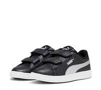 PUMA Smash 3.0 Glitz Glam V PS, Sneaker, Black Silver White, 32.5 EU