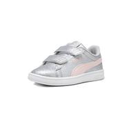 PUMA Smash 3.0 Hook and Loop Sneaker, Glitz Glam Glacial Gray-Frosty Pink, 10.5 US Unisex Little Kid