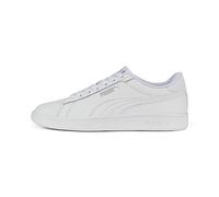 PUMA Smash 3.0 L JR, Scarpe da Ginnastica Unisex-Adulto, White-Cool Light Gray, 39 EU