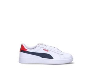 PUMA - SMASH 3.0 L JR Sneaker ragazzo bianca/blu/rossa in pelle 39