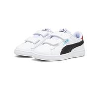 PUMA Smash 3.0 L Let's Play V PS, Scarpe da Ginnastica, White Black-Team Aqua-for all Time Red, 33 EU