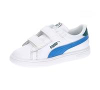 PUMA Smash 3.0 L V Inf, Sneaker Unisex-Bimbi 0-24, White-Hyperlink Blue-Cold Green, 22 EU