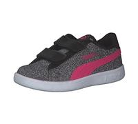 PUMA Smash V2 Glitz Glam V PS, Scarpe da Ginnastica, Black Glowing Pink White, 30 EU