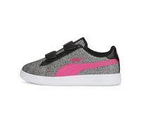 PUMA Smash V2 Glitz Glam V PS, Scarpe da Ginnastica, Black-Glowing Pink White, 34.5 EU