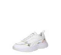Puma Women Cassia Metallic Shine Sneakers, Puma White-Puma Gold-Puma Silver-Vapor Gray, 38.5 EU