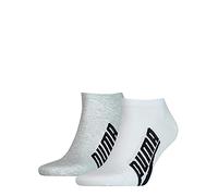 PUMA Sneaker, Calzini Unisex - Adulto, Bianco/Grigio/Nero, 39-42 (Pacco da 2)