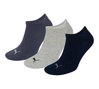 PUMA Sneaker, Calzini Unisex - Adulto, Navy/Grigio/Blu, 39-42 (Pacco da 3)