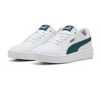 PUMA Sneakers Court Classic Clean per ragazzi, Scarpe, Bianco/Verde Terrain, 38.5 38.5
