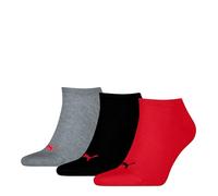 PUMA SNEAKER PLAIN 3P, Calzini, Unisex - Adulto, Black/Red - New, 43-46