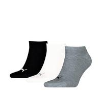 PUMA 261080001 Calzini da Sneaker, Grigio/Bianco/Nero, 39-42 (Pacco da 3) Unisex