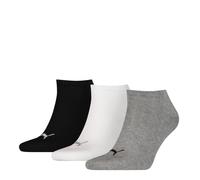 PUMA 261080001 Calzini da Sneaker, Grigio/Bianco/Nero, 39-42 (Pacco da 3) Unisex