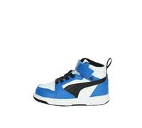 PUMA Sneaker Rebound V6 Mid per Bimbi ai Primi Passi 21, White Black Racing Blue