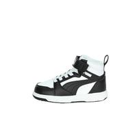 PUMA Sneaker Rebound V6 Mid per Bimbi ai Primi Passi 22, White Black Shadow Gray