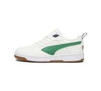 PUMA Sneaker Unisex Rebound V6 Low 75 Years, Caldo Bianca Archivio Verde Puma Marina Oro Pristine, 42.5 EU