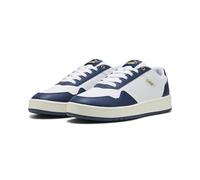 PUMA Sneakers Classiche Unisex Court, Bianco-Blu Persiano Oro, 40, Puma Bianco Blu Persiano PUMA Oro, 40.5 EU