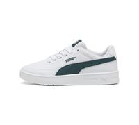 PUMA Sneakers Court Classic Clean per ragazzi, Scarpe, Bianco/Verde Terrain, 38.5 38.5