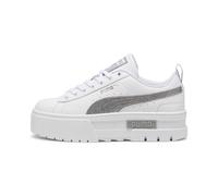 PUMA Sneakers Mayze Glitter per ragazzi, Scarpe, Bianco/Silver, 36 36