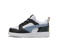 PUMA Sneakers Rebound V6 Low Run Fun per bimbi ai primi passi, Scarpe, Nero/Haute Tropic/Verde Terrain, 27 27