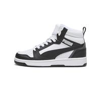 PUMA Rebound V6 Mid Jr, Scarpe da ginnastica Unisex - Bambini e ragazzi, Puma White Puma Black Shadow Gray, 38.5 EU