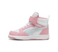 PUMA Sneakers Rebound V6 Mid Space Belle per bimbi ai primi passi, Scarpe, Sea Glass/Rosascape/Bianco, 27 27