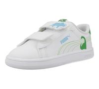 PUMA Sneakers Smash 3.0 Dino per Bimbi ai Primi Passi 23, White Green Fruit Vibrant Blue