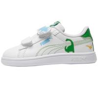 PUMA Sneakers Smash 3.0 Dino per Bimbi ai Primi Passi 25, White Green Fruit Vibrant Blue