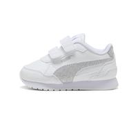 PUMA Sneakers ST Runner v4 Glitter per bambini, Scarpe, Bianco/Silver/Cool Light Grigio, 22 22