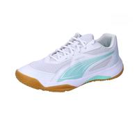 PUMA Solarflash III W+, Indoor Court Shoe Unisex-Adulto, White-Electric Peppermint, 44 EU