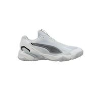 PUMA Solarstrike 4 Indoor Court Shoe Unisex, Puma Bianco PUMA Nero Argento Nebbia Platino Grigio, 39 EU