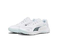 PUMA Solarstrike II, Indoor Court Shoe Unisex-Adulto, White Shadow Gray Nitro Blue, 44.5 EU