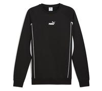 Puma Felpa Girocollo Sport Crew FL felpata Uomo Nero/Bianco L